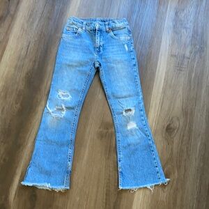 Zara girls distressed flare jeans
